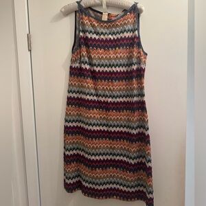 Missoni Zigzag Pattern Sleeveless Midi Dress
